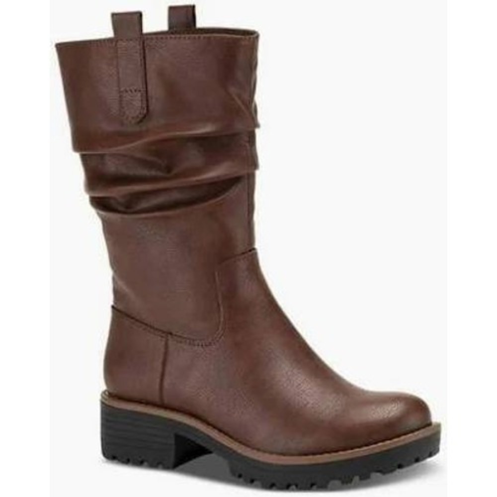 Sun + Stone Nelliee‎ Brown Slouch Mid Calf Lug Sole Boots Size 9.5 NIB Chocolate
